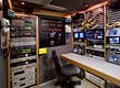 uplink satellite broadcasting truck - interior